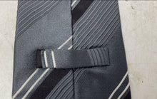 Load image into Gallery viewer, Hugo Boss Mens Multicolor Striped Silk Keeper Loop Adjustable Pointed Tie