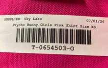 Load image into Gallery viewer, Psycho Bunny Girls Pink Pima Cotton Short Sleeve Spread Collar Polo Shirt Sz XS