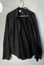 Load image into Gallery viewer, Armani Exchange Mens Black Geometric Long Sleeve Spread Collar Dress Shirt Sz XL