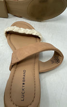 Load image into Gallery viewer, Lucky Brand Womens Razilla Beige White Open Toe Slip-On Slide Sandals Size 10M