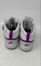 Load image into Gallery viewer, Nike Girls Court Borough Mid 2 White Purple Hook & Loop Sneaker Shoes Size 13C