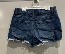 Load image into Gallery viewer, Forever 21 Womens Blue Denim Floral Pockets Raw Hem Cut-Off Shorts Size 28
