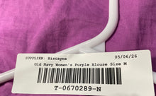 Load image into Gallery viewer, Old Navy Womens Purple Cotton Long Sleeve Collared Button-Up Shirt Size Medium