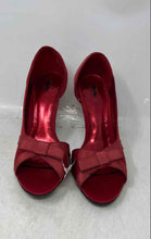 Load image into Gallery viewer, Mossimo Womens Red Slip-On Peep Toe Bow Stiletto D'Orsay Heels Size 9M