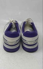 Load image into Gallery viewer, Zara Mens Purple & White Leather Lace-Up Sneaker Shoes Size 45