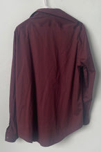 Load image into Gallery viewer, Calvin Klein Mens Burgundy Slim Fit Stretch Wrinkle Free Button-Up Shirt Size XL
