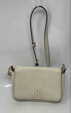 Load image into Gallery viewer, Authentic Tory Burch Womens Thea White Pebbled Leather Crossbody Bag Stained