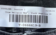 Load image into Gallery viewer, True Religion Mens Black Denim Dark Wash 5-Pocket Design Skinny Jeans Size 28