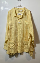 Load image into Gallery viewer, Cubavera Mens Yellow Linen Long Sleeve Classic Guayabera Button-Up Shirt Size 5X