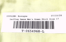 Load image into Gallery viewer, Geoffrey Beene Mens Green Long Sleeve Collared Fitted Dress Shirt Size 17