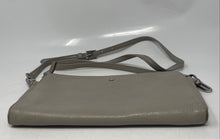 Load image into Gallery viewer, Authentic Tory Burch Womens Gray Pebbled Leather Zip Top Crossbody Bag Stained