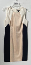 Load image into Gallery viewer, Ann Taylor Womens Beige Black Sleeveless Crew Neck Back Zip Sheath Dress Size 8