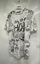 Load image into Gallery viewer, Made In Italy Mens White Black Short Sleeve Crew Neck Graphic T-Shirt Size XXL