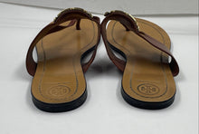 Load image into Gallery viewer, Authentic Tory Burch Womens Brown Leather Slip-On Thong Sandals Size 10M Worn