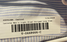 Load image into Gallery viewer, Lacoste Mens Light Blue Striped Long Sleeve Regular Fit Button-Up Shirt Size 2XL