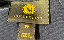 Load image into Gallery viewer, JM Collection Womens Navy Blue 3/4 Sleeve Pullover Blouse Top Size PP With Tag