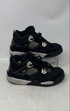 Load image into Gallery viewer, Nike Unisex Kids Air Jordan 4 Retro White Black Sneaker Shoes 1.5Y No Insoles