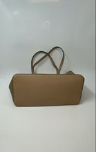 Load image into Gallery viewer, Guess Womens Brown Monogram Faux Leather Double Handle Zip Top Tote Bag