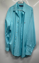 Load image into Gallery viewer, Ralph Lauren Mens Blue Cotton Long Sleeve Regular Fit Button-Up Shirt Size XLT