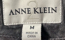 Load image into Gallery viewer, Anne Klein Womens Black With A Brown Faux Fur Collar Leather Jacket Size Medium