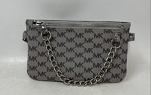 Load image into Gallery viewer, Michael Kors Womens Gray Signature Print Zipper Belt Bag & Fanny Pack