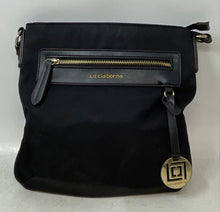 Load image into Gallery viewer, Liz Claiborne Womens Black Outer Zip Pocket Adjustable Strap Crossbody Bag