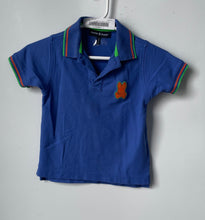 Load image into Gallery viewer, Psycho Bunny Boys Blue Pima Cotton Logo Patch Short Sleeve Polo Shirt Sz XS 5-6