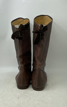 Load image into Gallery viewer, Unbranded Womens Brown Leather Back Lace-Up Knee High Booties Size EUR 40