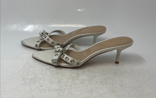 Load image into Gallery viewer, Aldo Womens White Grommet Buckle Open Toe Kitten Heel Slip-On Slide Sandals Sz 8