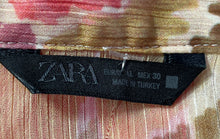 Load image into Gallery viewer, Zara Womens Multicolor Floral Printed V-Neck Long Sleeve Blouse Top Size Large