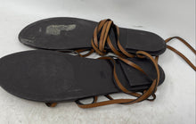Load image into Gallery viewer, Zara Womens Brown Leather Open Toe Ankle Tie Gladiator Sandals Size 42