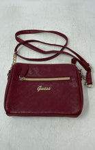Load image into Gallery viewer, Guess Womens Maroon Leather Outer Pocket Adjustable Strap Crossbody Bag