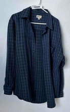 Load image into Gallery viewer, Haggar Clothing Mens Blue Plaid Long Sleeve Regular Fit Button-Up Shirt Size L