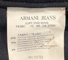 Load image into Gallery viewer, Authentic Armani Jeans Womens Black Flat Front Straight-Leg Trouser Pants Size S