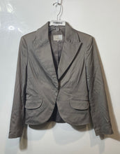 Load image into Gallery viewer, Luigi Bertolli Womens Dark Taupe Long Sleeve Peak Lapel One-Button Blazer Sz 42