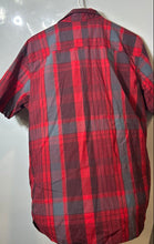 Load image into Gallery viewer, Columbia Mens Red Plaid Short Sleeve Spread Collar Button-Up Shirt Size Large
