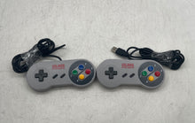 Load image into Gallery viewer, Lot Of 2 Pcs Vilros Gray SNES Classic Weighted USB Gamepad Controller Not Tested