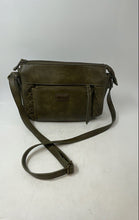 Load image into Gallery viewer, Boc Womens Dark Olive Green Leather Inner Pockets Adjustable Strap Crossbody Bag