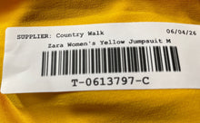 Load image into Gallery viewer, Zara Womens Yellow Sleeveless Regular Fit Long One-Piece Jumpsuit Size M