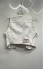 Load image into Gallery viewer, True Religion Womens White Denim Sleeveless Button Front Cropped Vest Size S/P