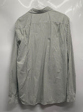 Load image into Gallery viewer, Lacoste Mens Green Gingham Print Long Sleeve Regular Fit Button-Up Shirt Size L