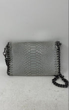 Load image into Gallery viewer, Unbranded Womens Sky Blue Snakeskin Embossed Leather Chain Strap Crossbody Bag