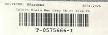 Load image into Gallery viewer, Calvin Klein Mens Gray Collared Slim Fit Long Sleeve Button-Up Shirt Size XL