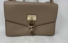 Load image into Gallery viewer, DKNY Womens Elissa Beige Leather Adjustable Chain Strap Flap Over Shoulder Bag