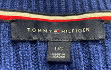 Load image into Gallery viewer, Tommy Hilfiger Womens Blue Round Neck Cable Knitted Pullover Sweater Size L/G