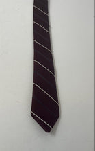 Load image into Gallery viewer, Oscar De La Renta Mens Burgundy Striped Adjustable Long Formal Designer Tie