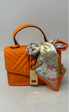 Load image into Gallery viewer, Aldo Womens Cailla Orange Leather Quilted Top Handle Satchel Handbag