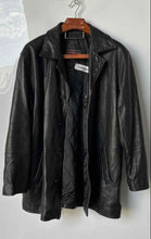 Load image into Gallery viewer, Lucky Leather Co Mens Black Long Sleeve Button Front Bomber Jacket Size 2XL
