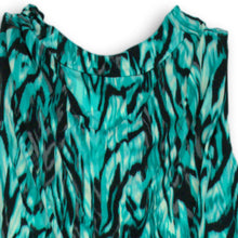 Load image into Gallery viewer, Kasper Womens Green Black Geometric Sleeveless Cowl Neck Blouse Top Size PL