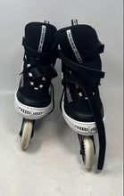 Load image into Gallery viewer, Papaison Mens Black White Adjustable Strap 4 Wheel Inline Skates Size XL